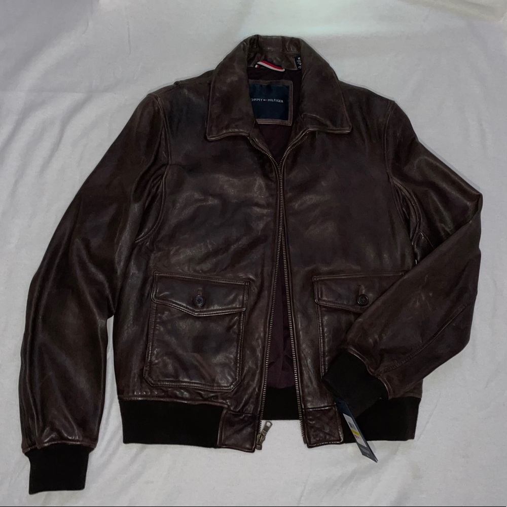 Brown Leather Tommy Hilfiger Jacket